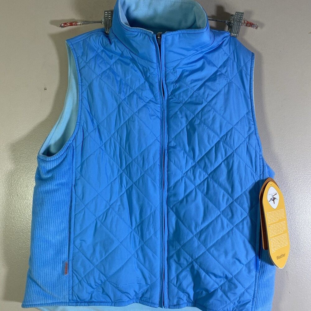 NWT Women's Sunice Medium 4681 Blue Roxy Reversible Golf Vest Water Repellent